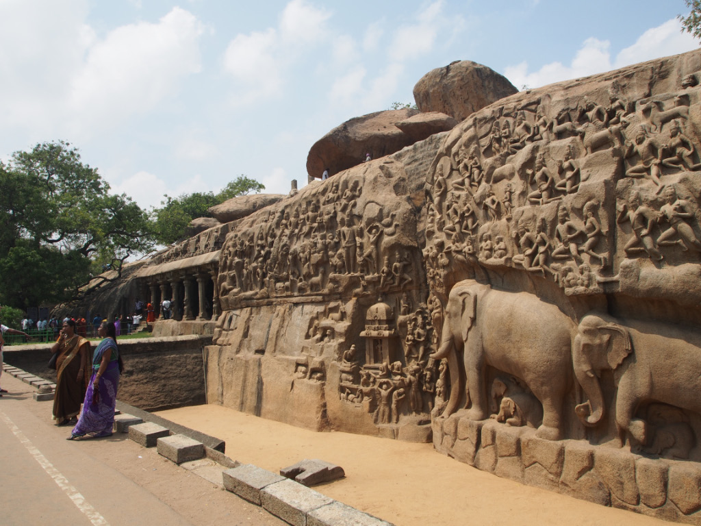 Mahabalipuram Bas relief du site de Mahabalipuram (Tamil Nadu)